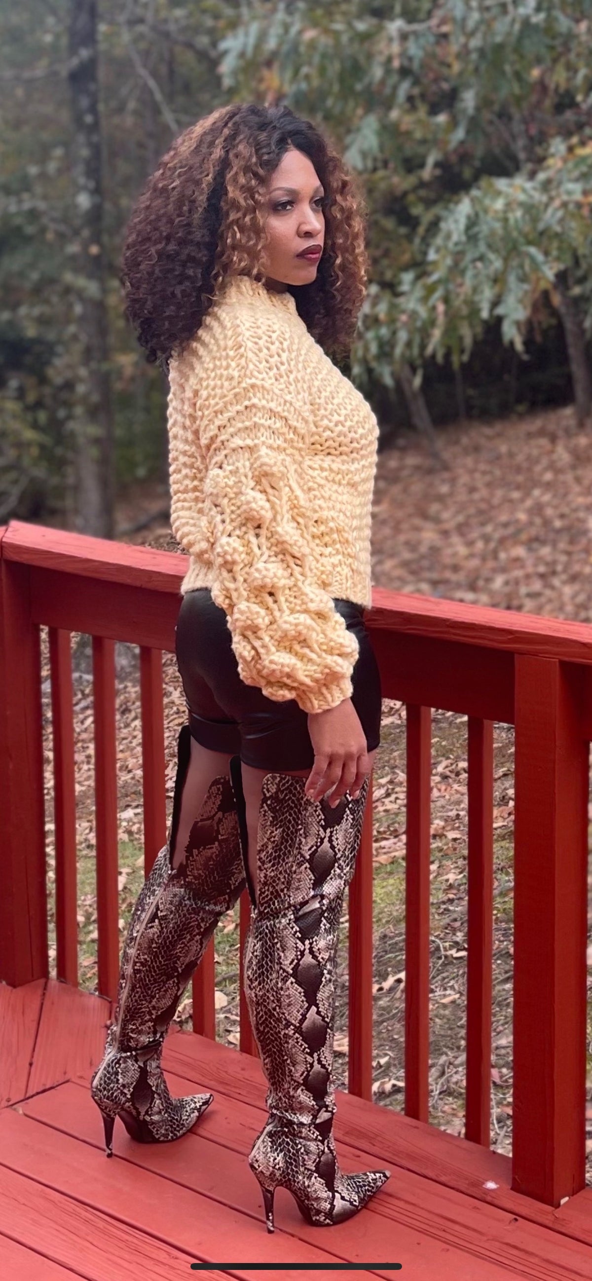 Puff Sleeve Knit Sweater
